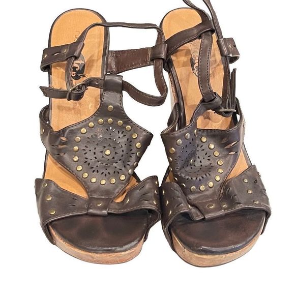 Rue 21 Brown Summer Cork Wedges Size 8/9 - Picture 5 of 9